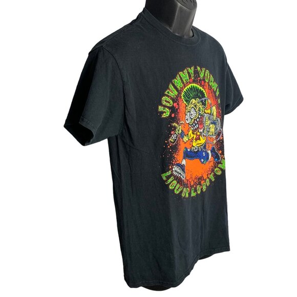 Vintage 90s Johnny Vomit RARE Band T Shirt M Black Crewneck Graphic Punk Metal - Picture 6 of 7